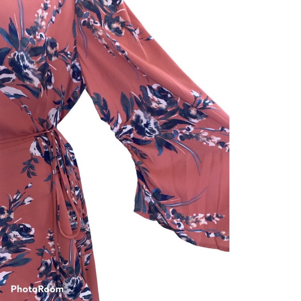 Charles Henry wrap dress Floral Pink L - Picture 4 of 5